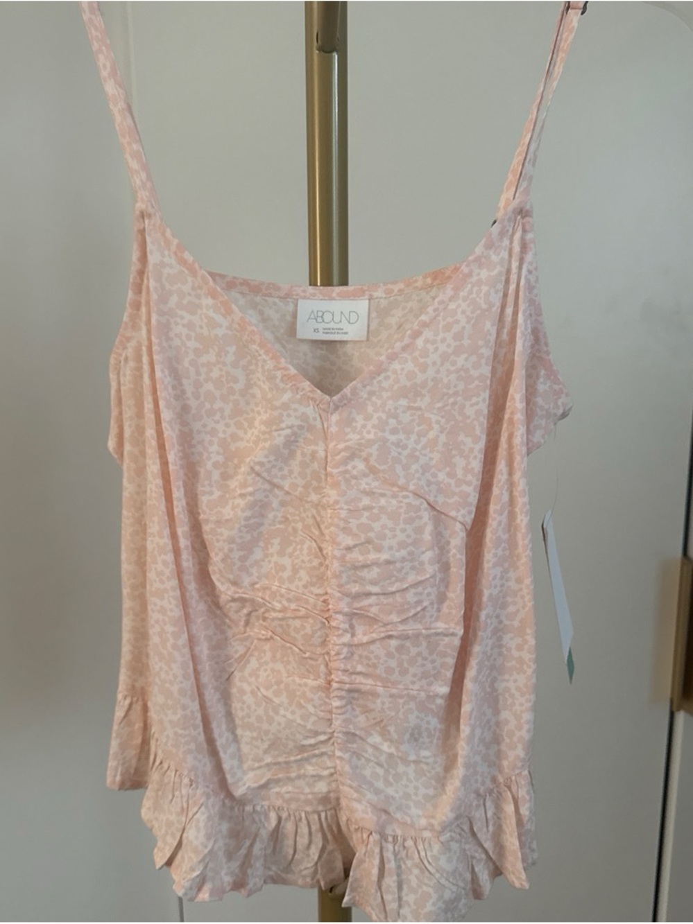 a new day Light Pink Floral Ruffle Cami Tank